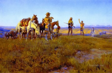 La tregua del hombre salvaje 1914 Charles Marion Russell Pinturas al óleo
